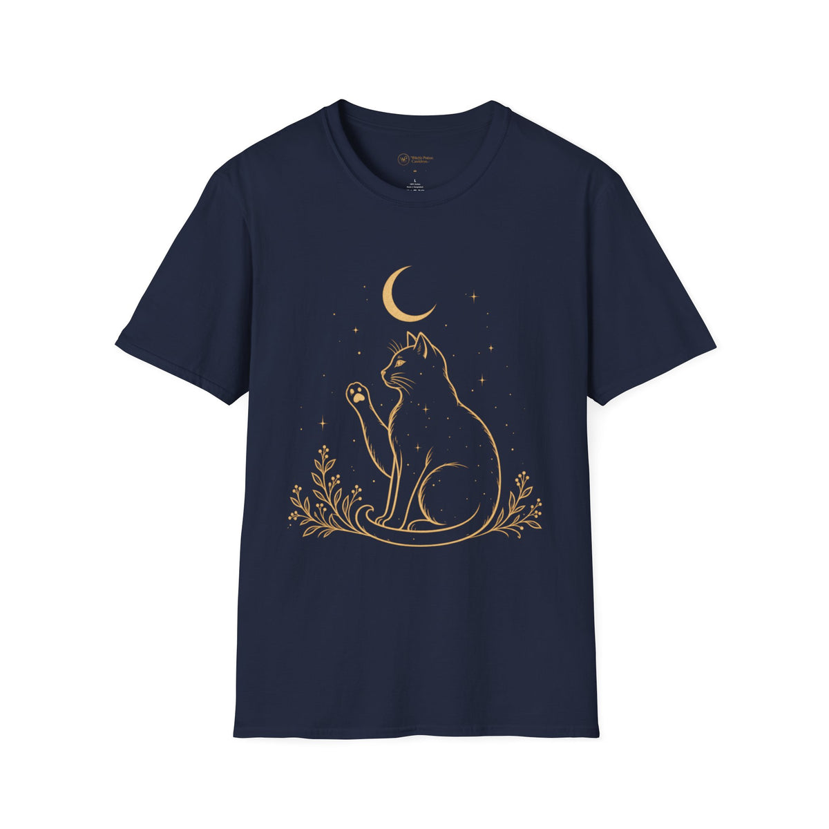 Tivis Under the Crescent Moon | Celestial Cat T-Shirt
