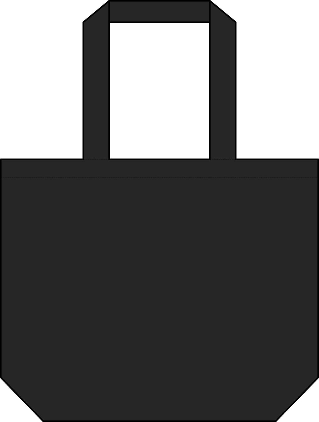 Back view of the plain black Tivis celestial cat shoulder tote with reinforced straps and gusseted base