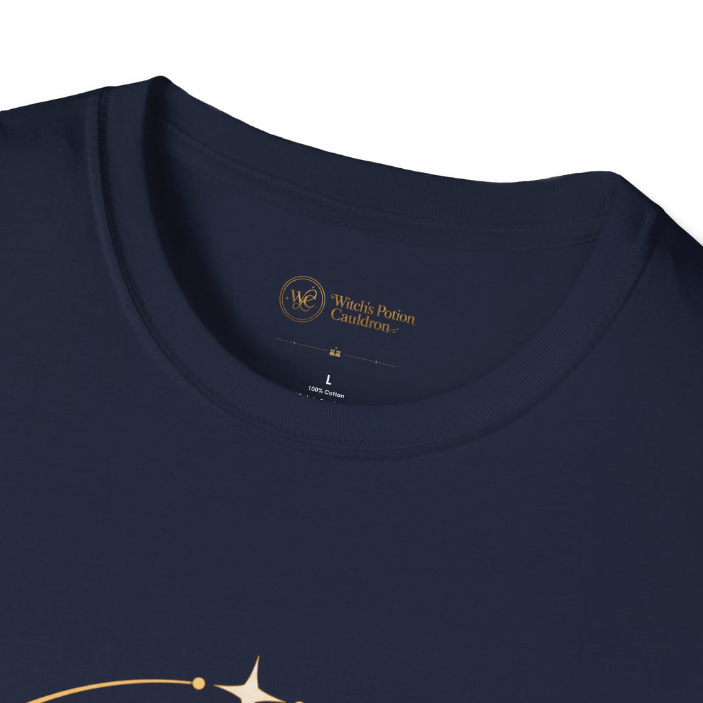 Close view of the moon and stars T-shirt print