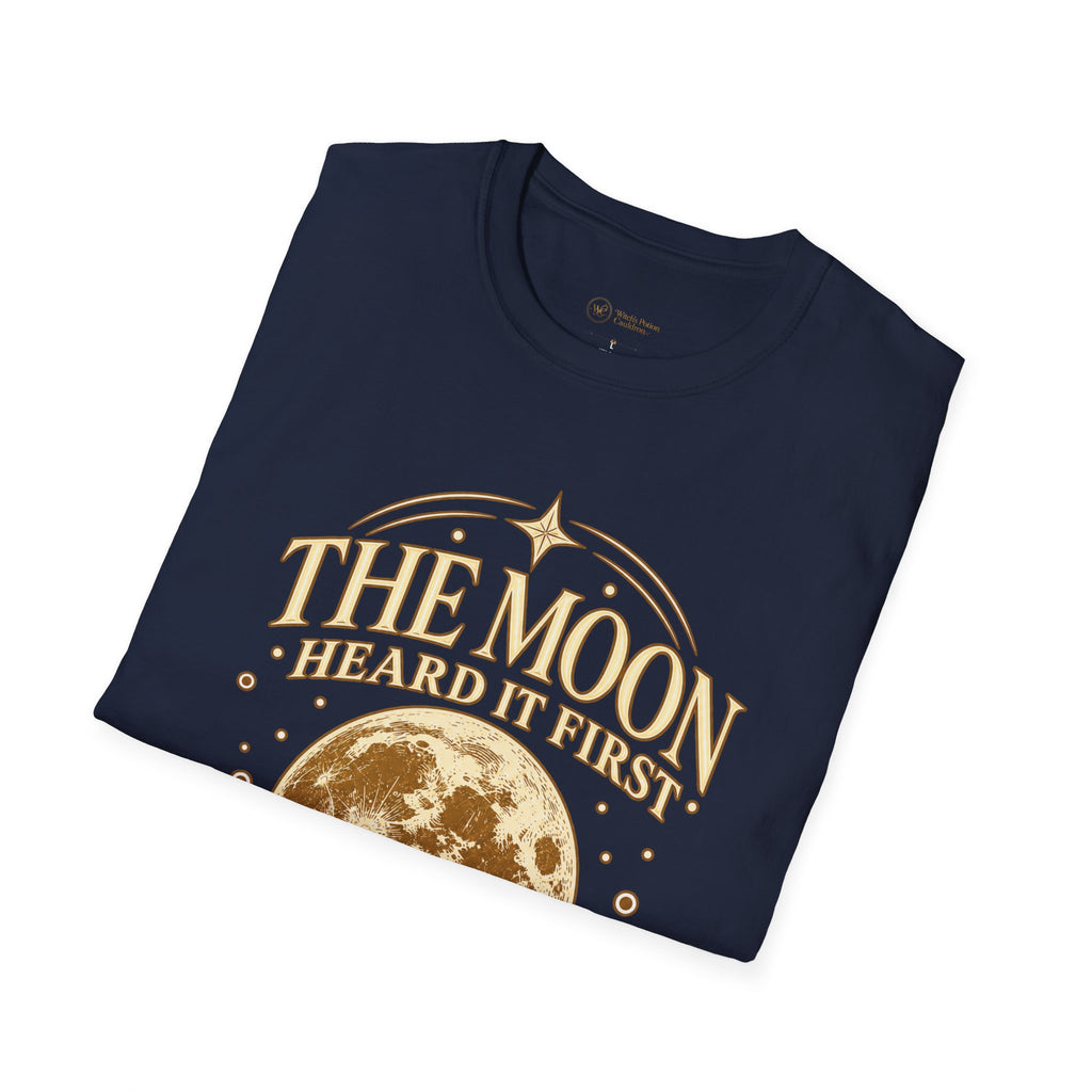 The Moon Heard It First celestial tee product view