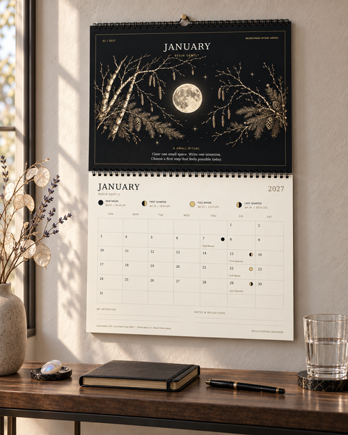 2027 Moon Phase Ritual Calendar | Lunar Wall Planner