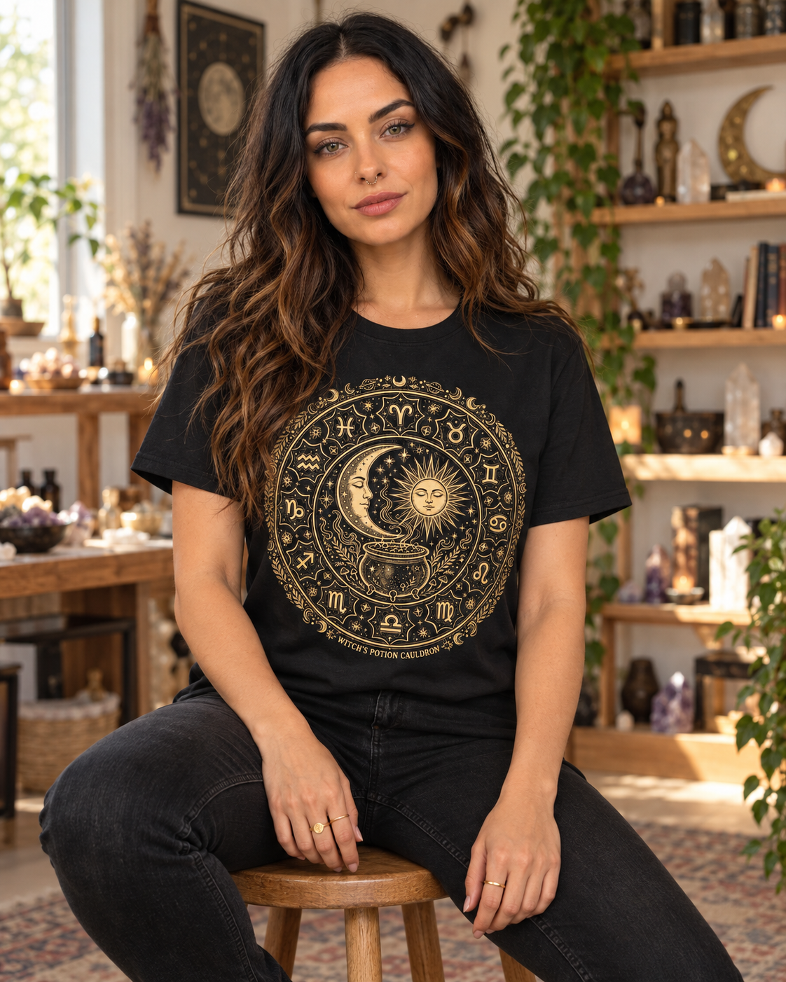 Zodiac Wheel | Ornate Astrology Graphic T-Shirt