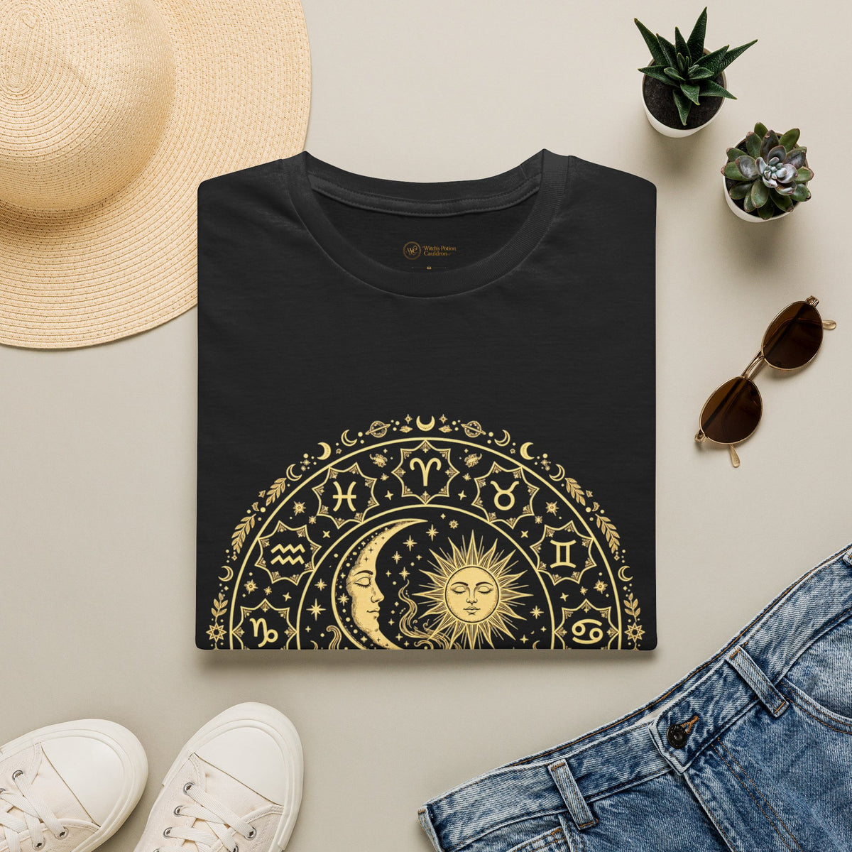 Zodiac Wheel | Ornate Astrology Graphic T-Shirt