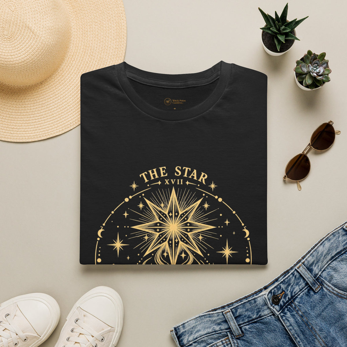 The Star XVII | Celestial Medallion Tarot T-Shirt