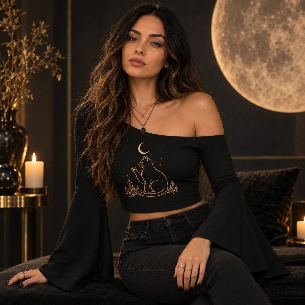 Tivis Under the Crescent Moon | Bell Sleeve Top